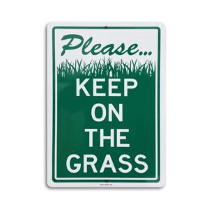 Please Keep On The Grass – Metal Street Sign – Enjoy Denial